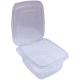 Set 100 caserole din pet, transparente, cu capac atasat, 375 ML